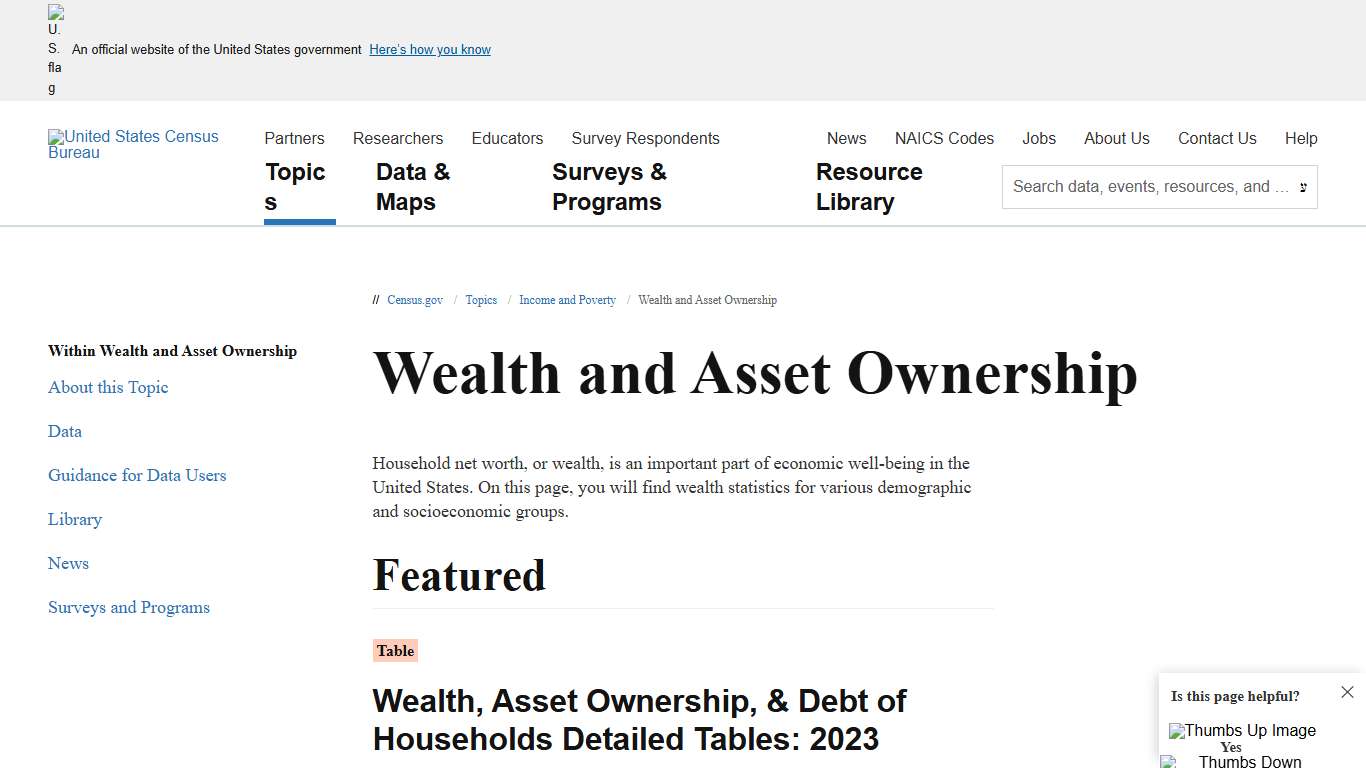 Wealth and Asset Ownership