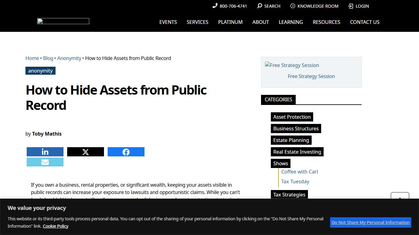 How to Hide Assets from Public Record (Legally)